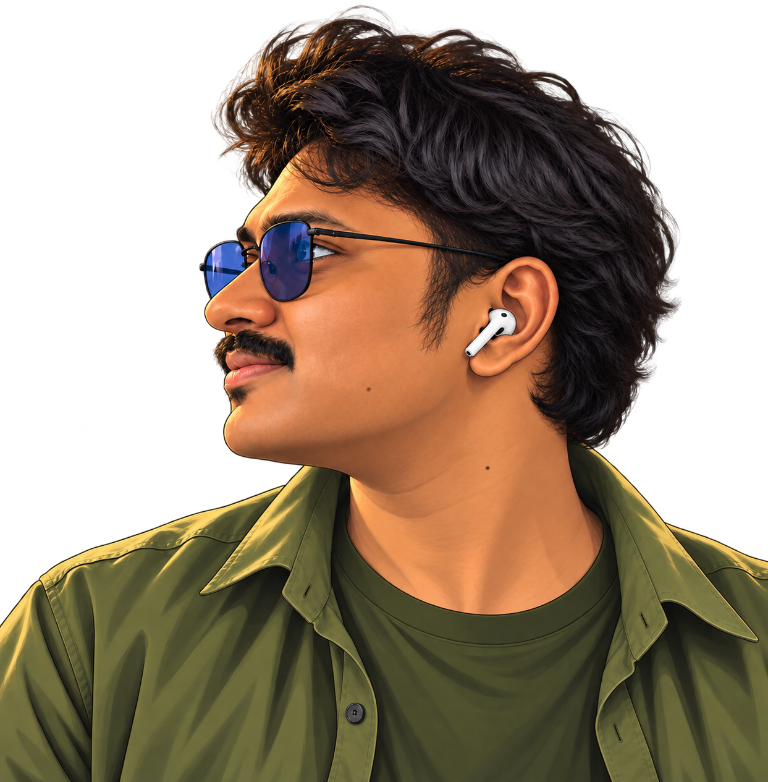 Illustrated portrait of Dinesh Sai
